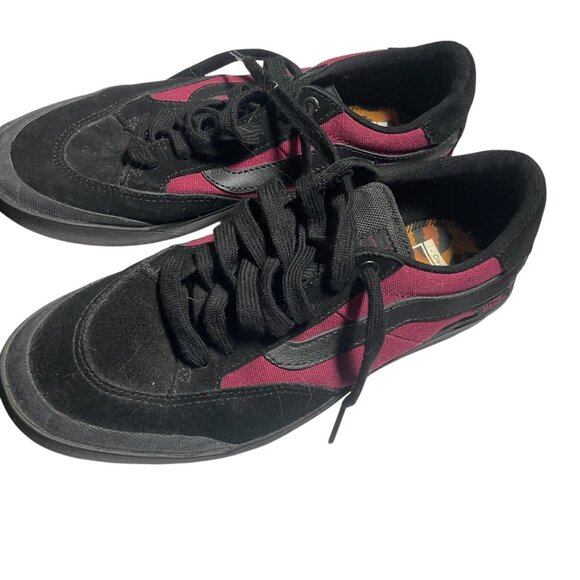 Vans Pro Mens Size 7 Black & Burgundy Skate Shoes WaffleControl - Picture 3 of 6